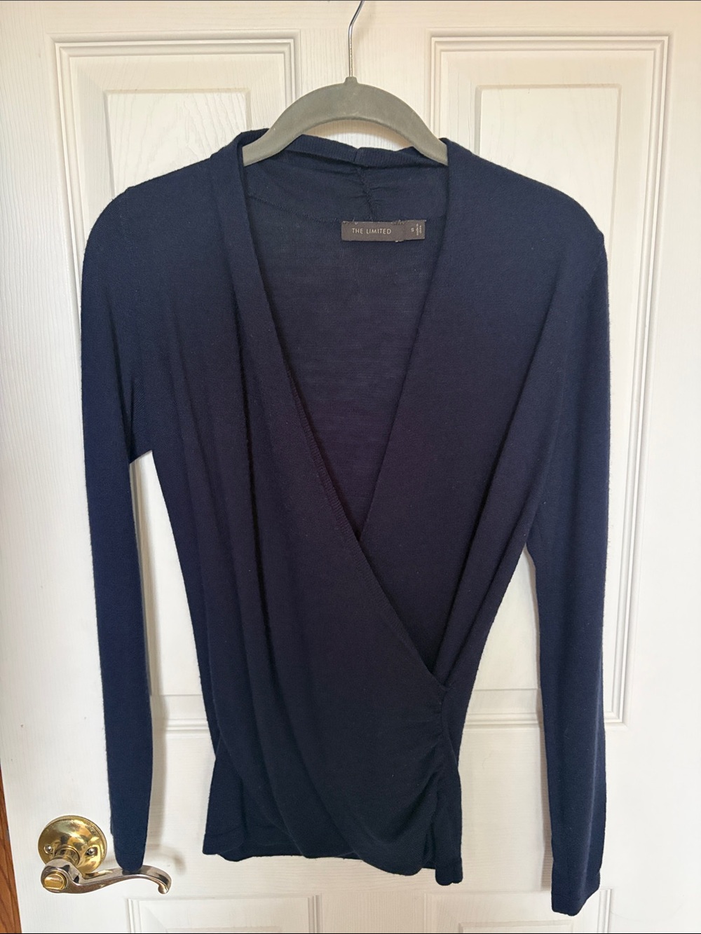 Fitted Navy Long-Sleeve Top-Small